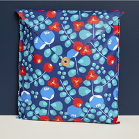 Grande pochette cadeau reutilisable taille L détail de l'imprimé Bleu Arras