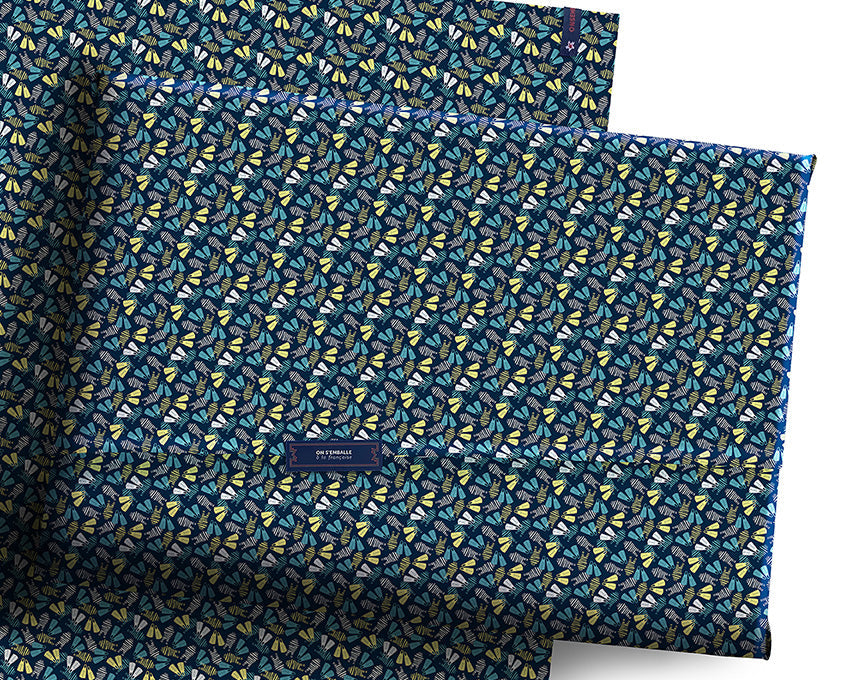 Grand paquet sur grande feuille cadeau L Bleu Quimper